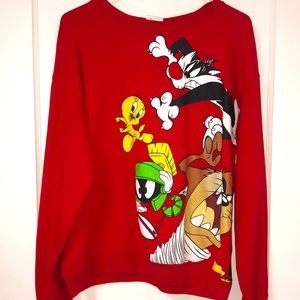 Looney Tunes Red Crewneck Sweater